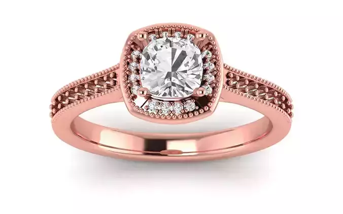 Solitaire Wedding Engagement Women Square Hole Ring