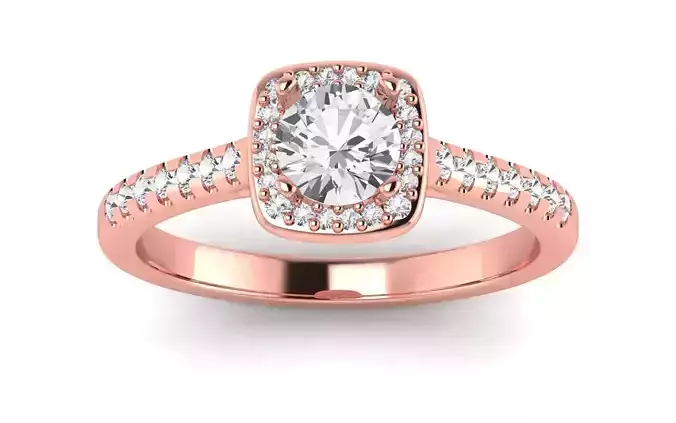 Solitaire Wedding Engagement Women Square Hole Ring