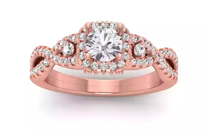 Solitaire Wedding Engagement Women Twisted Ring