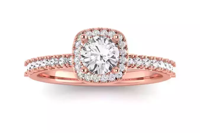 Solitaire Wedding Engagement Women Square Hole Ring