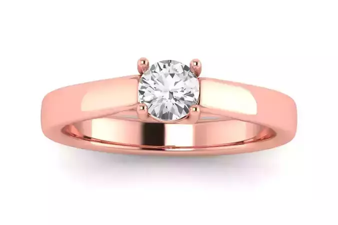 Women Engagement Round Stone Ring 3dm STL OBJ Renders Details