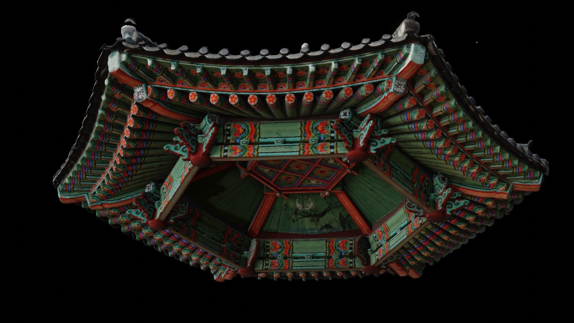 Roof of Ureukjeong Pavilion in Uirimji Reservoir 3D model_3
