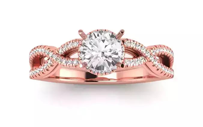 Solitaire Wedding Engagement Women Twisted Ring