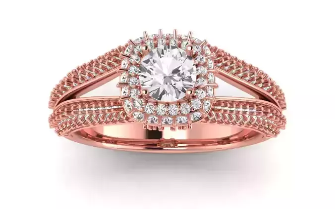 Solitaire Wedding Engagement Women Double Band Ring