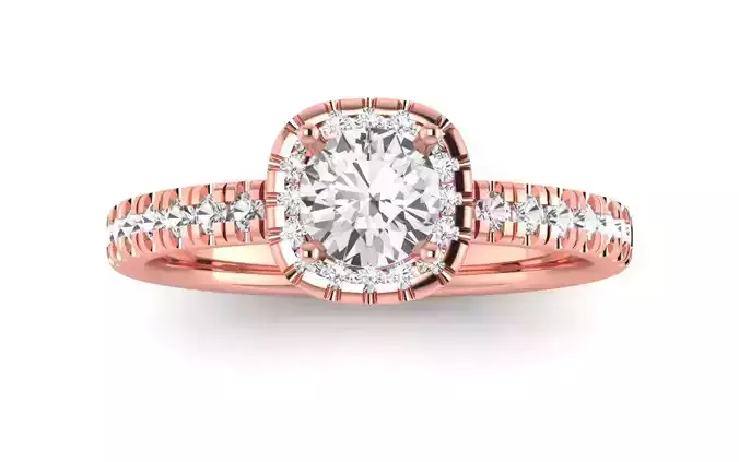 Solitaire Wedding Engagement Women Square Hole Ring