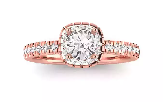 Solitaire Wedding Engagement Women Square Hole Ring