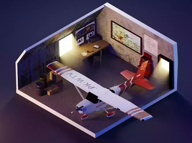 Cessna 172 SP Hanggar 3D model
