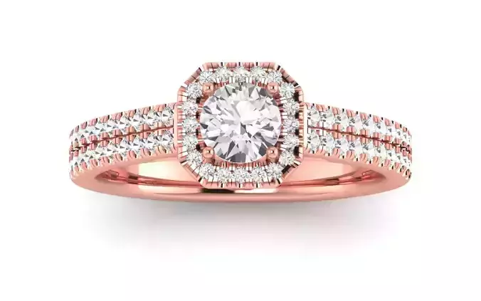 Solitaire Wedding Engagement Women Double Band Propose Ring