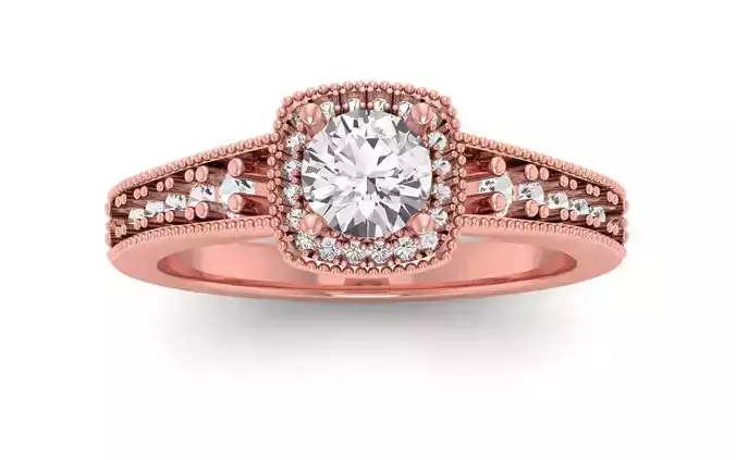 Solitaire Wedding Engagement Women Square Hole Ring