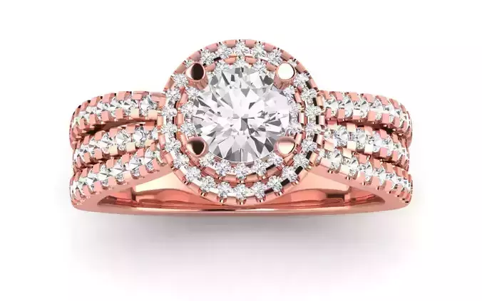 Solitaire Wedding Engagement Women Three Band Fashion Ring