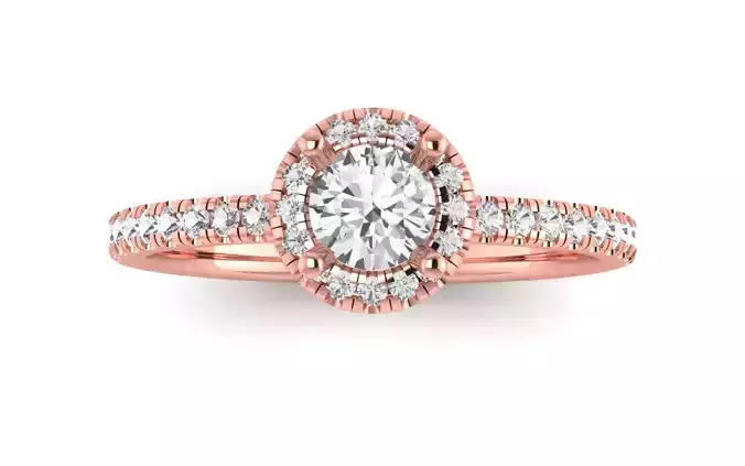Halo Wedding Engagement Women Ring 3D print model