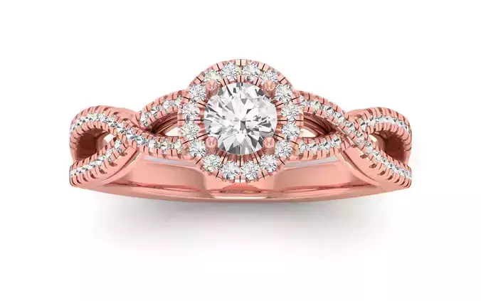 Twisted Band Halo Wedding Engagement Women Ring
