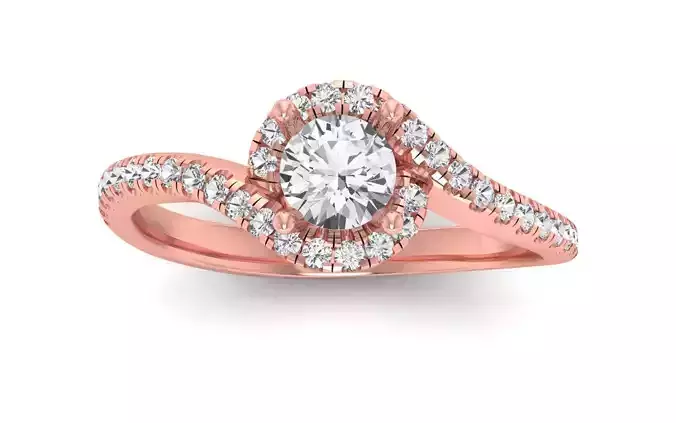  Solitaire Wedding Engagement Women Bypass Ring 3D print model