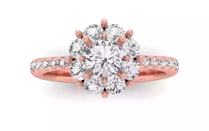 Cluster  Wedding Engagement Women Ring 3D print model