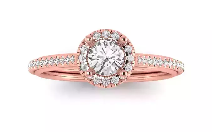 Solitaire Wedding Engagement Women Ring Halo Ring