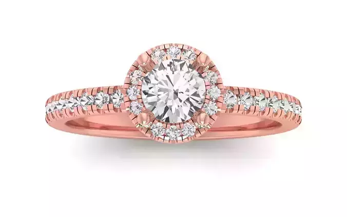 Solitaire Wedding Engagement Women Ring Halo Ring