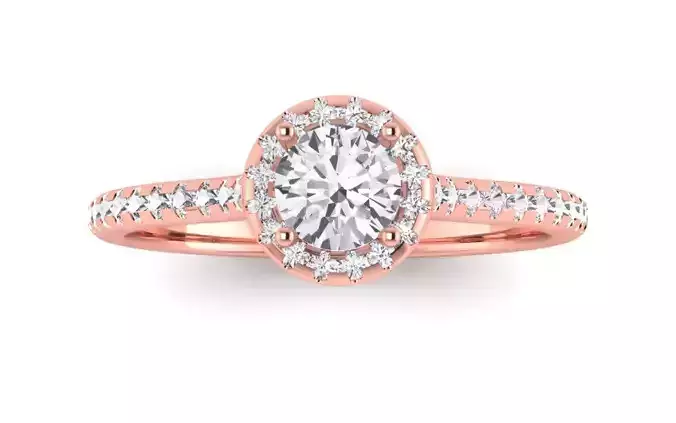 Halo Wedding Engagement Women Ring 3D print model