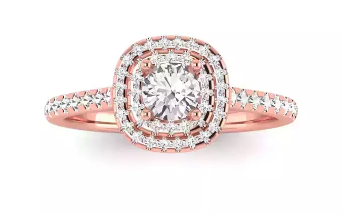 Double Halo Wedding Engagement Women Ring