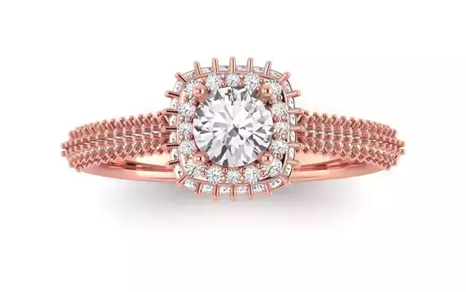 Square HolePave Wedding Engagement Women Ring