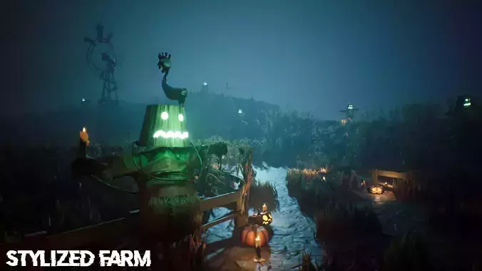 Stylized Farm Low-poly 3D model
