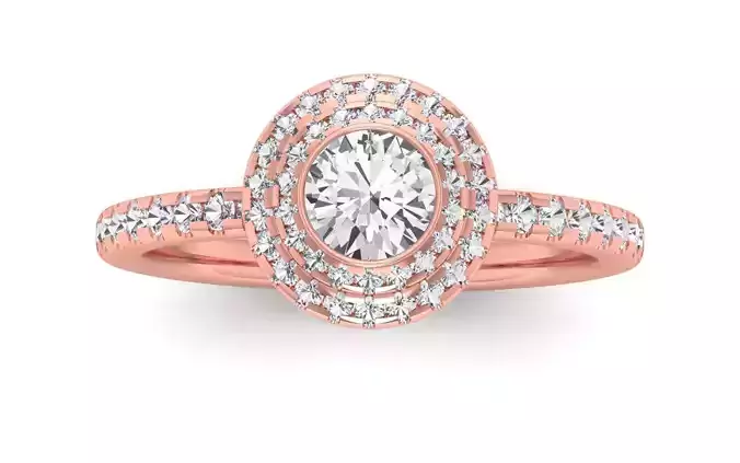 Double Halo Wedding Engagement Women Ring