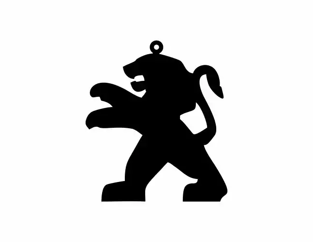 Peugeot logo keychain vector cdr Free 3D print model