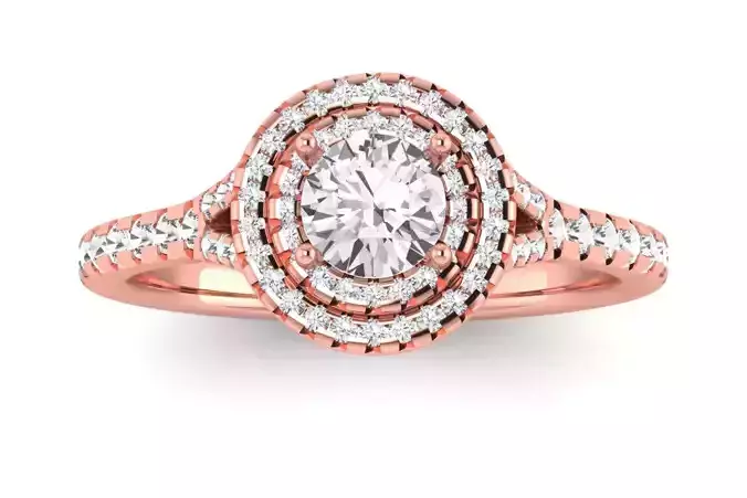 Double Halo Wedding Engagement Women Ring