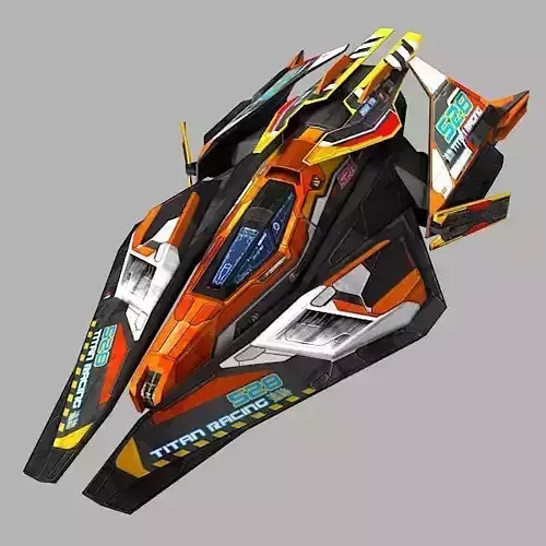 SciFi Racing-Ship 02 Low-poly 3D model