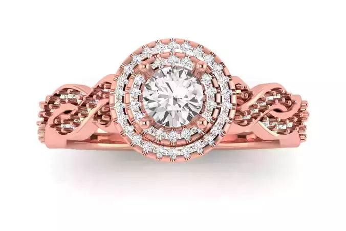 Twisted Band Ring Solitaire Wedding Engagement Women Ring