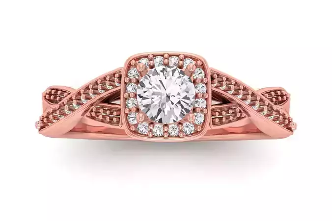 Twisted Ring Solitaire Wedding Engagement Women Square Hole Ring