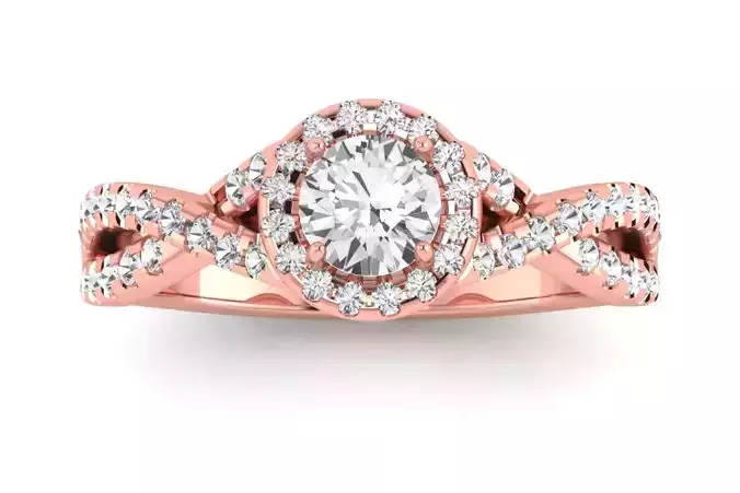 Solitaire Wedding Engagement Women Twisted Halo Fashion Ring