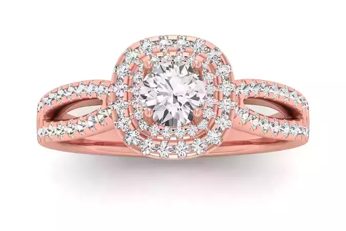 Solitaire Wedding Engagement Women Ring Fashion Double Band Ring