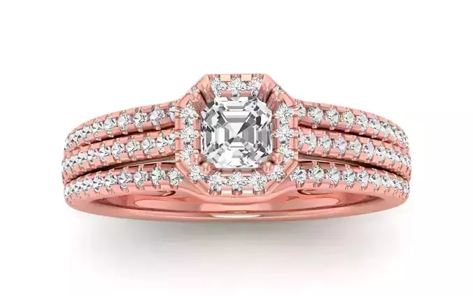  Wedding Engagement Women three Band Thick Three Band Ring 3D print model