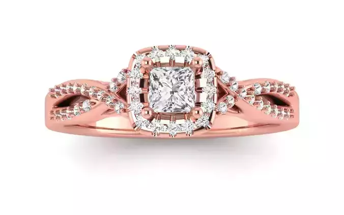 Twisted Band Square Hole Wedding Engagement Women Ring