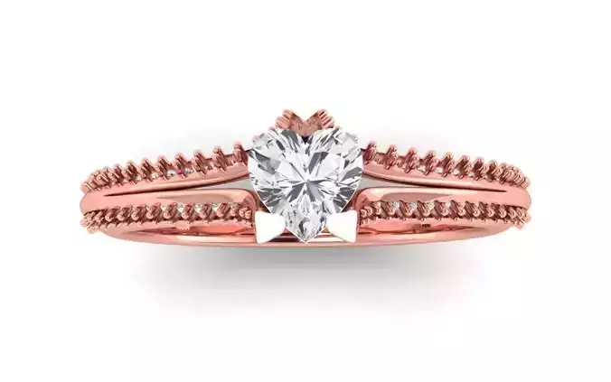 Women Engagement Princess Stone Ring 3dm STL OBJ Renders Details