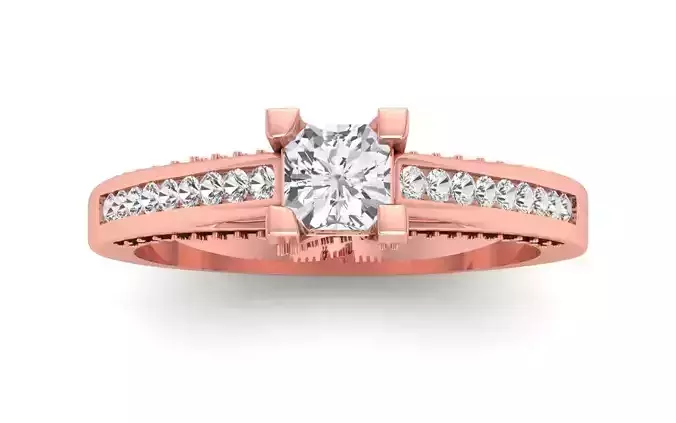 Women Engagement Princess Stone Ring 3dm STL OBJ Renders Details