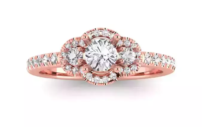 Three Stone Ring Wedding Engagement Women Ring