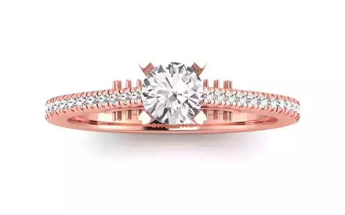  Engagement Women Round Stone Ring 3D print model