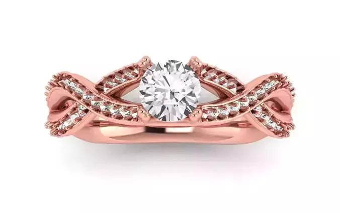 Solitaire Wedding Engagement Women Twisted Ring
