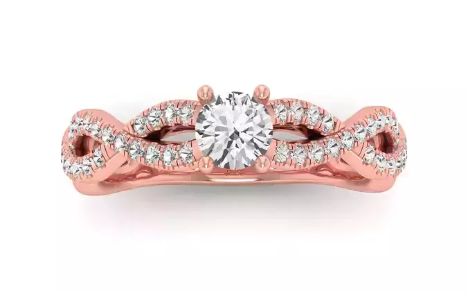 Fashion Ring Solitaire Wedding Engagement Women Twisted Ring