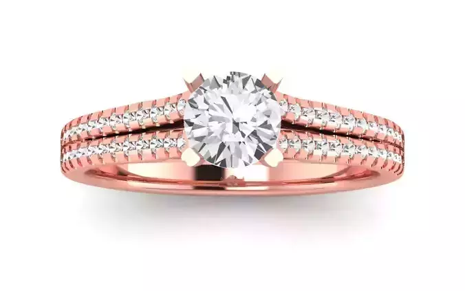 Solitaire Wedding Engagement Women  Bridesmaid Double Band Ring