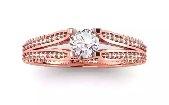 Solitaire Wedding Engagement Women Double Band Matching Ring 