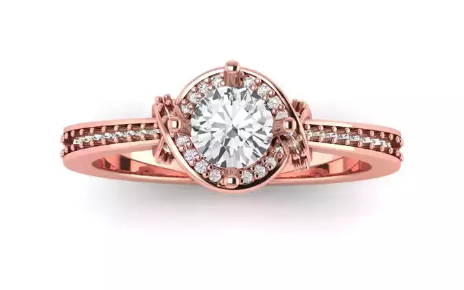 Halo Ring Solitaire Wedding Engagement Women Ring