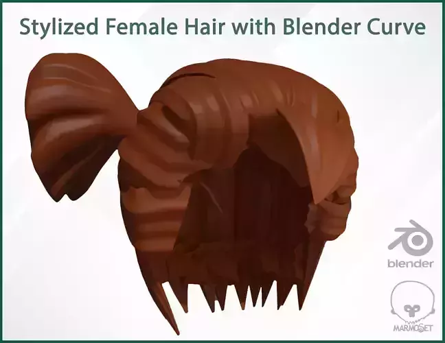 Stylize Female Hair with Blender curve