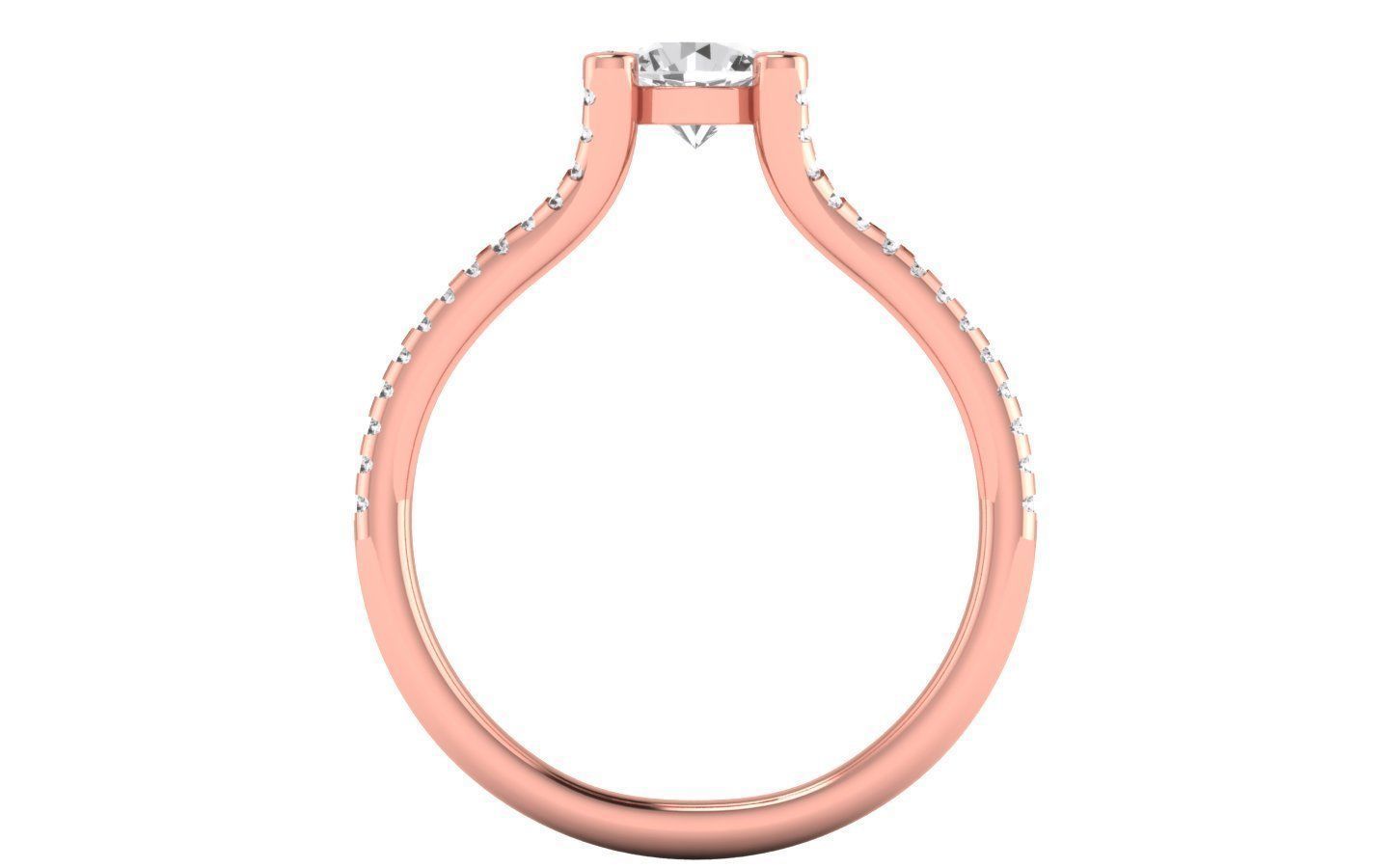 Solitaire Wedding Engagement Women Double Band Ring 3D print model_1