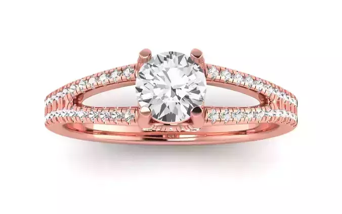 Solitaire Wedding Engagement Women Double Band Ring
