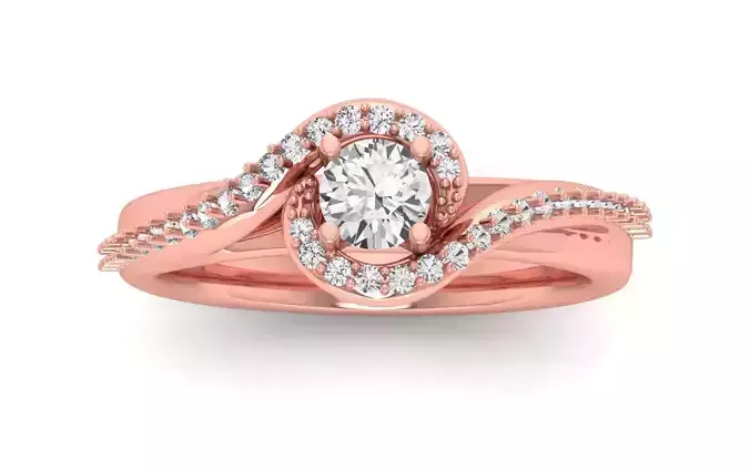 By Pass Ring Solitaire Wedding Engagement Women Bypass Ring 3D print model