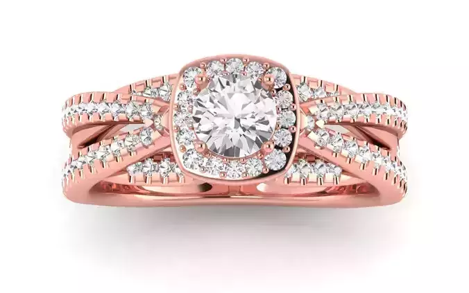 Square Hole Ring Solitaire Wedding Engagement Women Twisted Ring