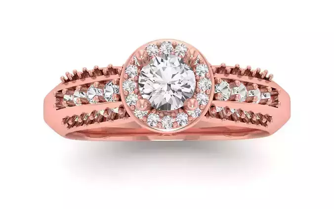 Halo Ring Solitaire Wedding Engagement Women Ring