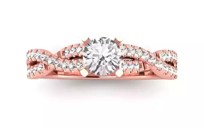 Twist Band Ring Solitaire Wedding Engagement Women Twisted Ring